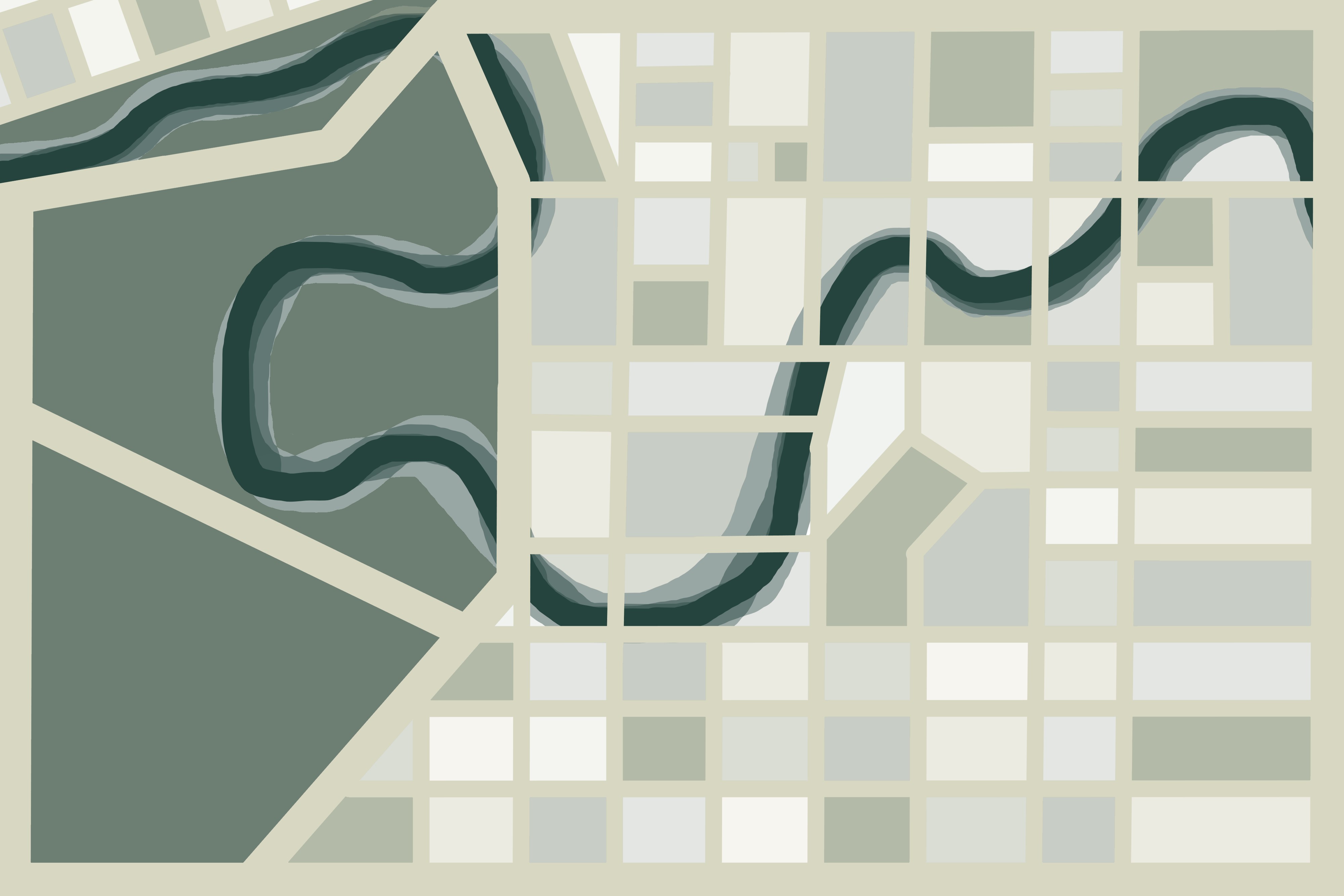 abstract map of Christchurch City